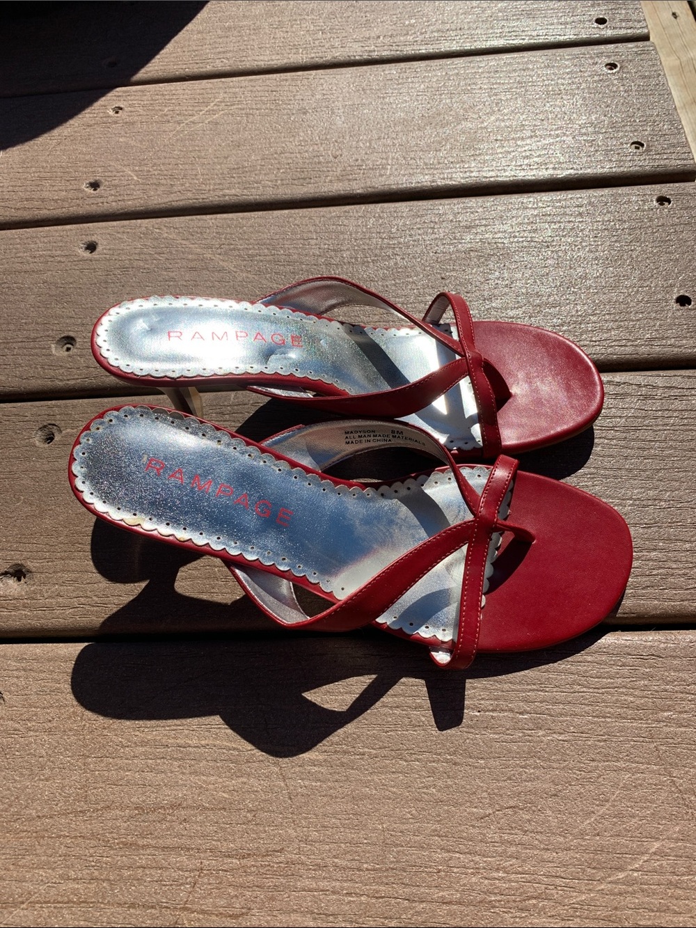 Rampage Red Strappy Slide Mules